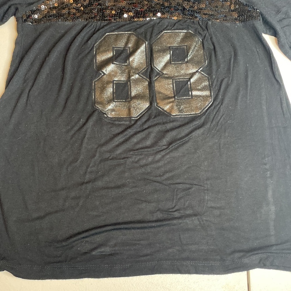 Team 88 Black T-shirt with Sequin Chest - Picture 7 of 13